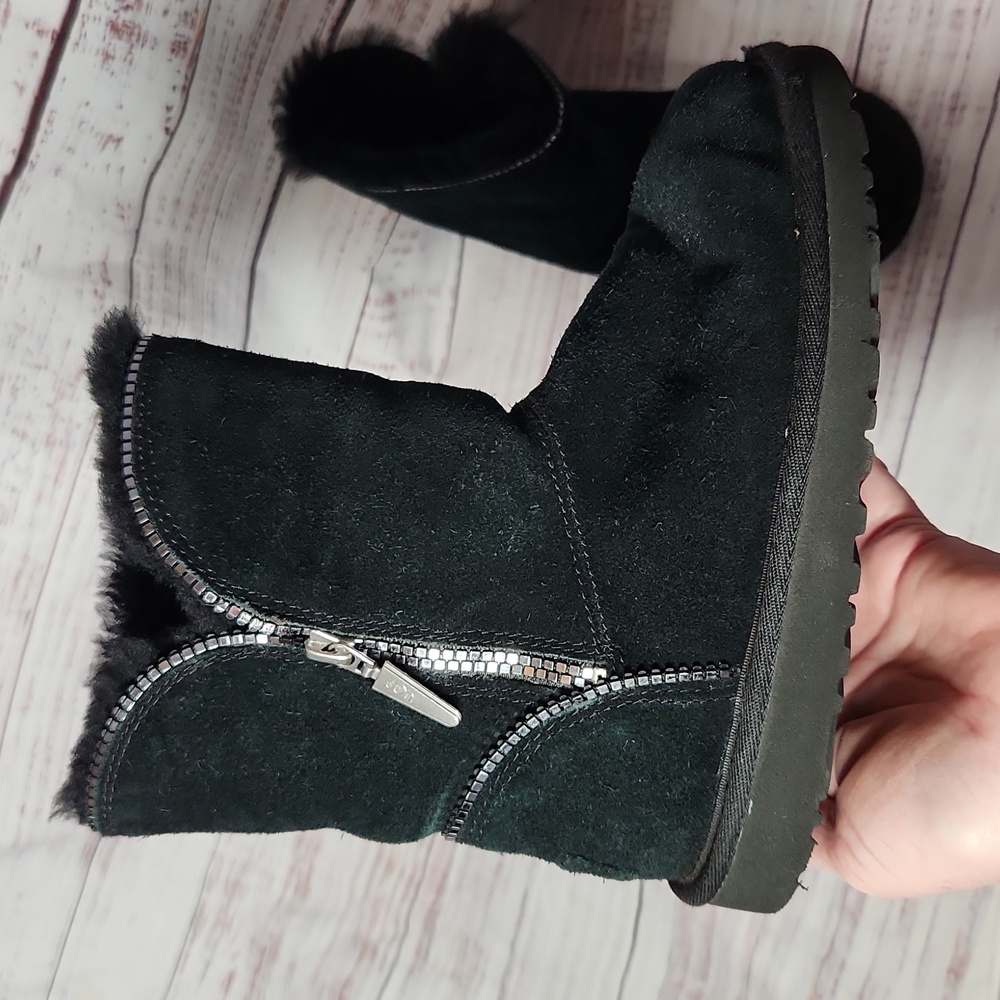 UGG Australia Black Suede Florence Booties, 2